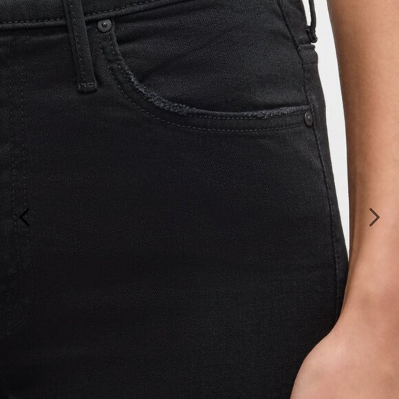 MOTHER Insider Crop Step Black Fray Jeans - Picture 4 of 16